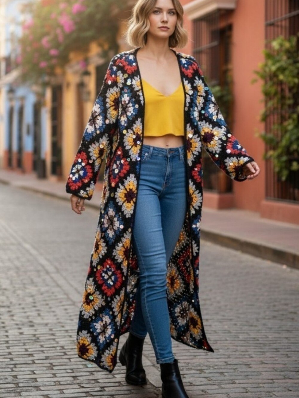 ✨️UNICORN! NWOT! RARE! Granny Squares Party Cardi From Free People Cardigan!